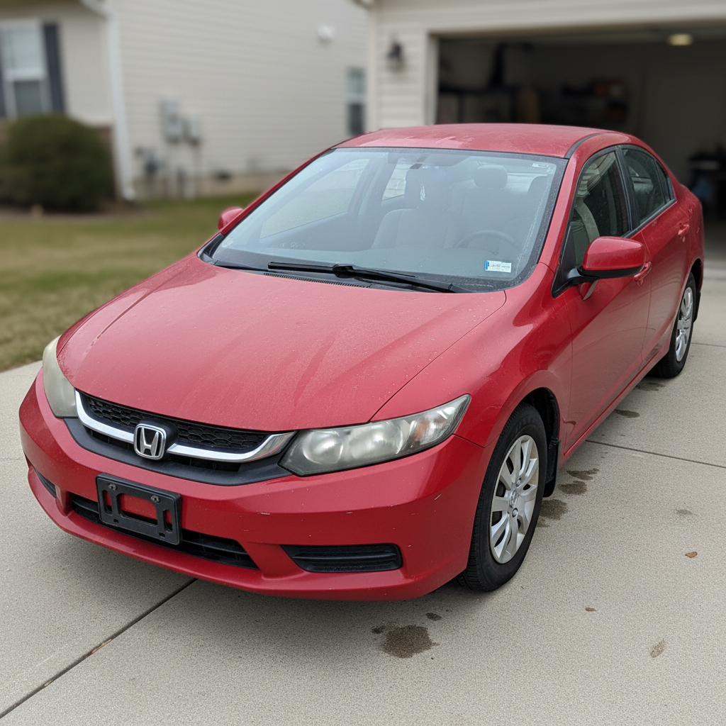 Before - Red Sedan - Full Detail